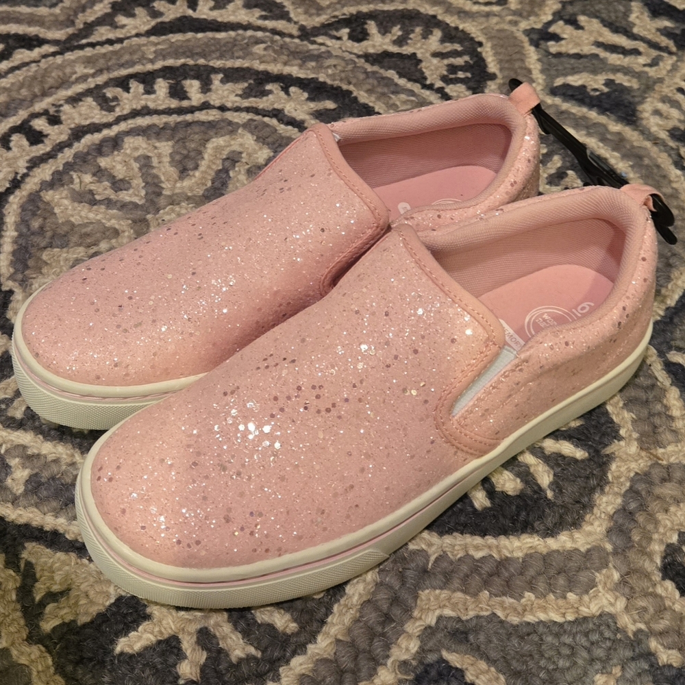 Sparkly Pink Slip-On Womens Shoes